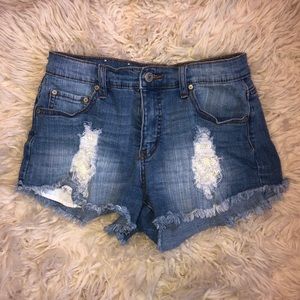 Denim cutoff shorts